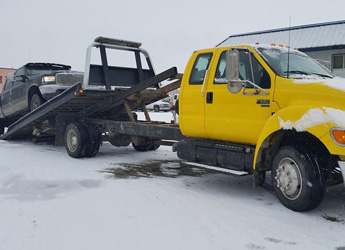 tow truck in winter